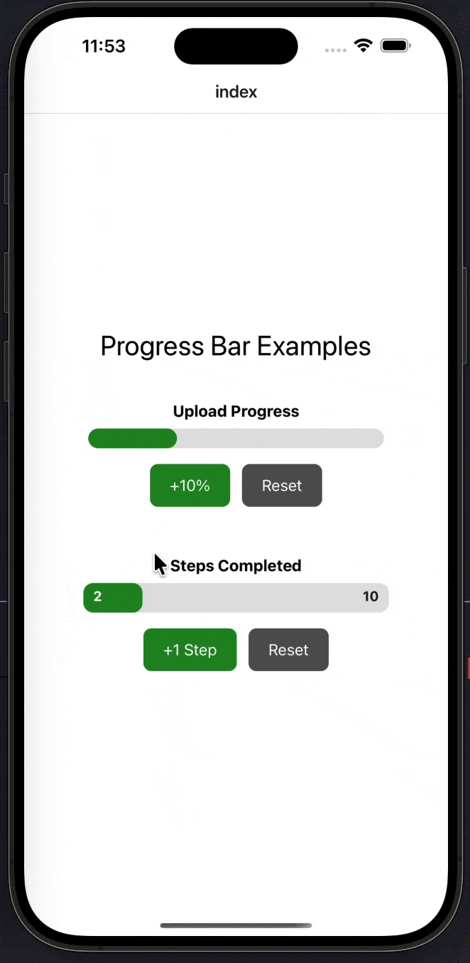 Progress Bar Component Example